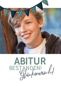 Glückwunschkarte Abitur bestanden grün Foto