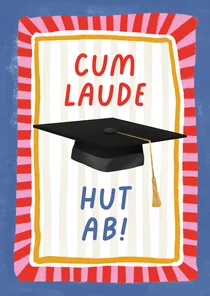 Glückwunschkarte 'Cum Laude' bestanden