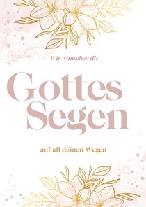 Glückwunschkarte Erstkommunion Blumen 'Gottes Segen'