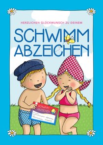 Glückwunschkarte 'Fien & Teun' Schwimmabzeichen