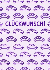 Glückwunschkarte Führerschein kleine Autos