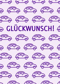 Glückwunschkarte Führerschein kleine Autos