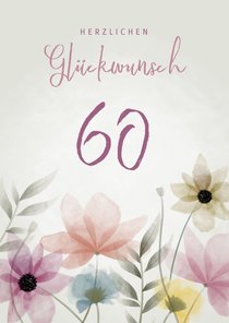 Glückwunschkarte Geburtstag elegante Blumen