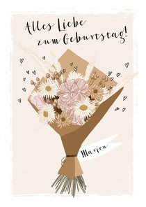 Glückwunschkarte Geburtstag Trockenblumen