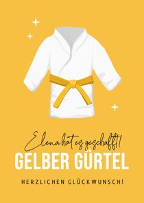 Glückwunschkarte Gelber Gürtel Judo Sportliche Leistung