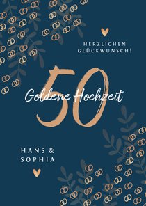 Glückwunschkarte Goldene Hochzeit Eheringe