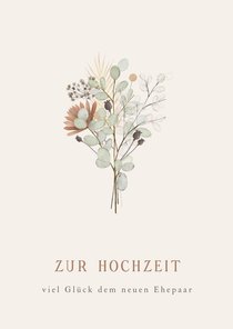 Glückwunschkarte Hochzeit Trockenblumen