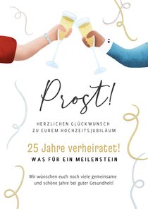 Glückwunschkarte Hochzeitsjubiläum Prost