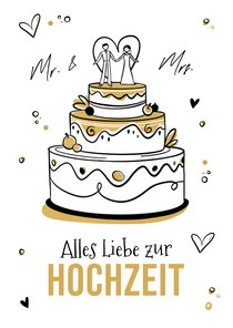 Glückwunschkarte Hochzeitstorte