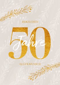 Glückwunschkarte Jubiläum oder Geburtstag 50