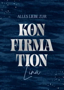 Glückwunschkarte Konfirmation Silber Blau Typografisch