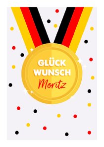 Glückwunschkarte Medaille Deutschland