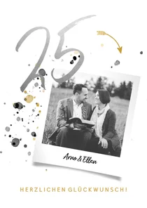 Glückwunschkarte Silberne Hochzeit 25