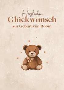 Glückwunschkarte zur Geburt Teddybär