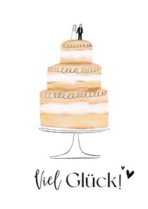 Glückwunschkarte zur Hochzeit Hochzeitstorte