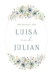 Glückwunschkarte zur Hochzeit verspielte Blumen