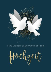 Glückwunschkarte zur Hochzeit Weiße Tauben