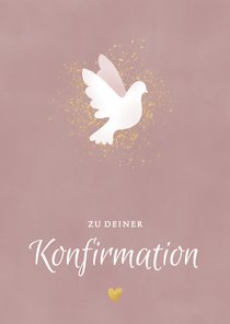 Glückwunschkarte zur Konfirmation weiße Taube