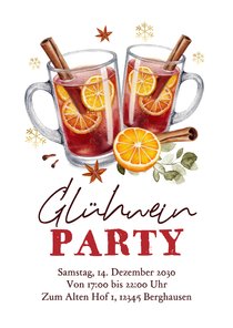 Glühweinparty Einladungskarte Glühweingläser