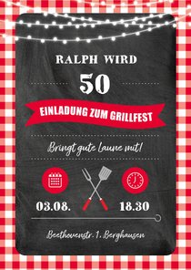 Grillfest Einladung rustikal und ländlich