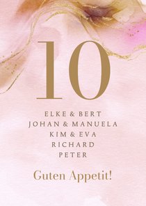 Gruppentischkarte Aquarelldesign rosa Marmor