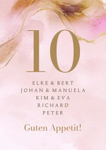 Gruppentischkarte Aquarelldesign rosa Marmor
