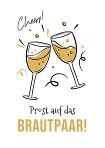 Grußkarte Glückwunsch 'Prost auf das Brautpaar'