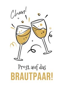 Grußkarte Glückwunsch 'Prost auf das Brautpaar'