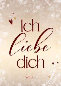 Grußkarte 'Ich liebe dich' mit Herzfoto innen