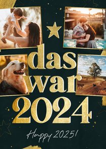 Grußkarte Neujahr 'Das war 2024' Jahresrückblick Fotos