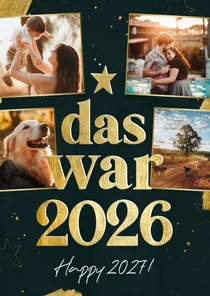 Grußkarte Neujahr 'Das war 2026' Jahresrückblick Fotos