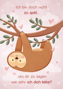 Grußkarte Valentinstag vergessen Faultier