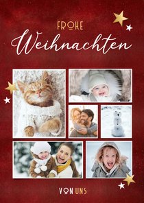 Grußkarte Weihnachten Fotos und Sterne