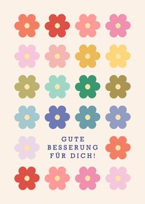 Gute Besserungskarte buntes Blumenmuster