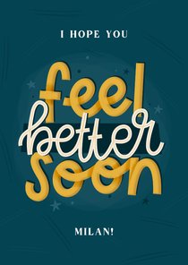 Gute Besserungskarte Lettering 'Feel better soon'