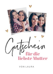 Gutscheinkarte Muttertag mit Fotos