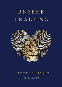 Hochzeit Kirchenheft-Vorlage Fingerabdrücke Herz