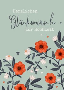 Hochzeits-Glückwunschkarte Blumendekor