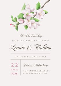 Hochzeitseinladung Apfelblüte