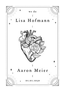 Hochzeitseinladung Herz anatomisch Tattoo