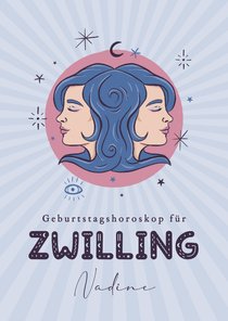 Horoskop-Geburtstagskarte Zwilling