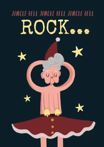 Humorvolle Weihnachtskarte 'Jingle bell rock'