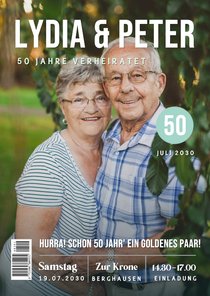 Jubiläumseinladung Zeitschrift 50. Hochzeitstag Foto