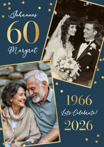 Jubiläumsfeier Einladungskarte 60. Hochzeitstag Fotocollage