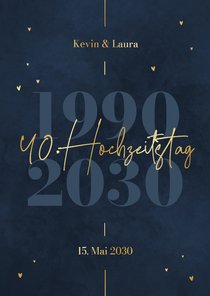 Jubiläumskarte Einladung 40. Hochzeitstag Jahreszahlen