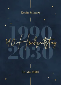 Jubiläumskarte Einladung 40. Hochzeitstag Jahreszahlen