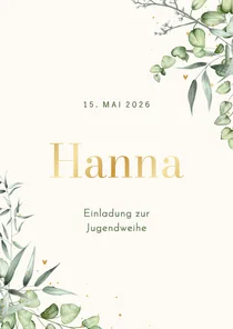 Jugendweihe-Einladung Aquarellzweige