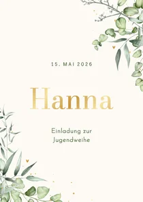 Jugendweihe-Einladung Aquarellzweige