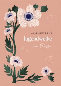 Jugendweihe Glückwunsch Karte mit Anemonen