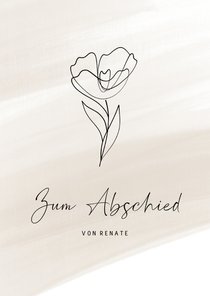 Karte Beileid 'Zum Abschied' mit Blume